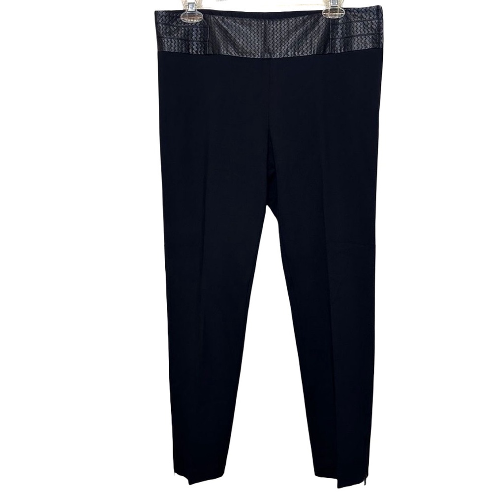 Trina Turk Black Stretch Rayon/Nylon Blend Pants with Ankle Zipper Detail